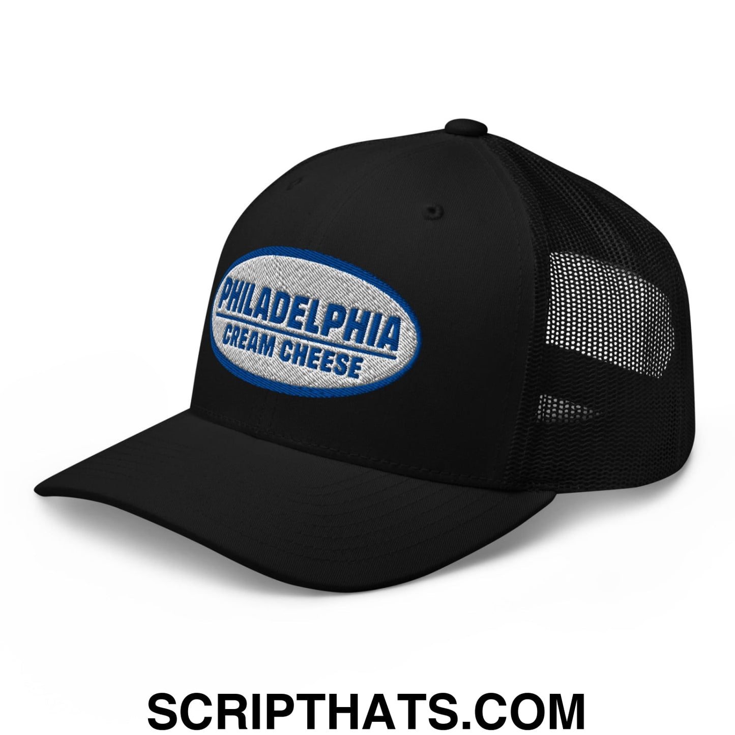 Philadelphia Cream Cheese Embroidered Mesh Trucker Hat Black