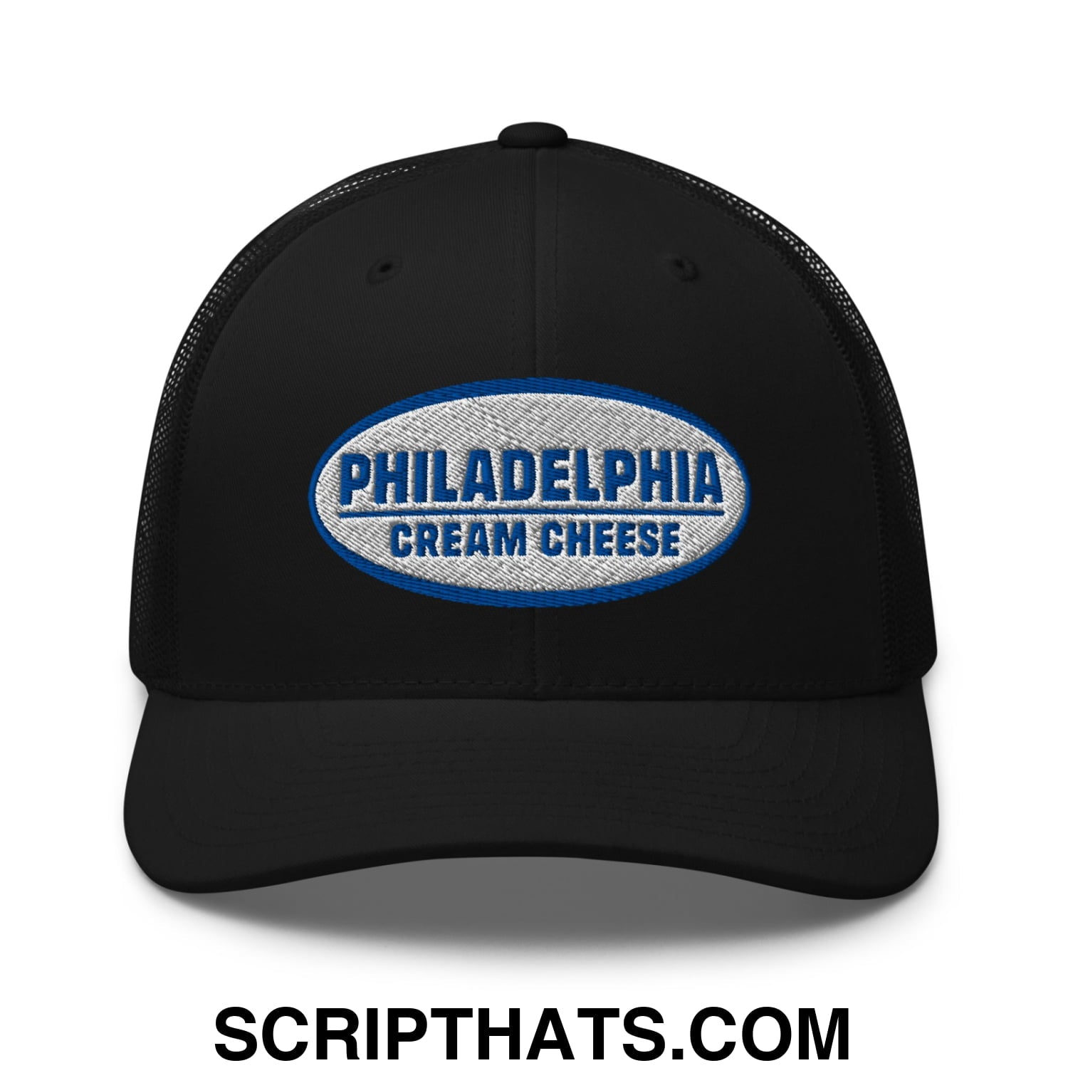 Philadelphia Cream Cheese Embroidered Mesh Trucker Hat Black
