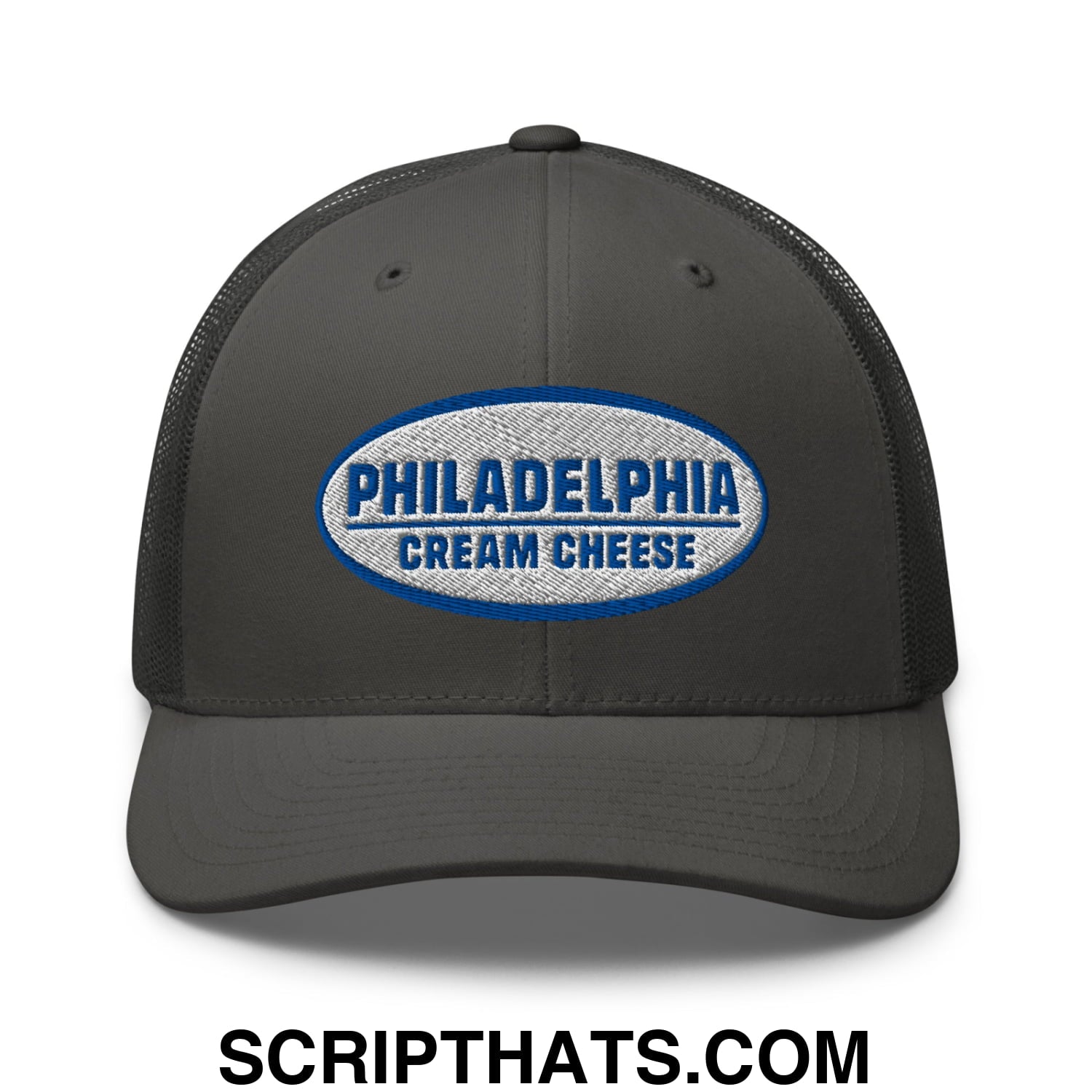 Philadelphia Cream Cheese Embroidered Mesh Trucker Hat Charcoal