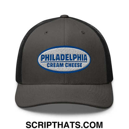 Philadelphia Cream Cheese Embroidered Mesh Trucker Hat Charcoal Black