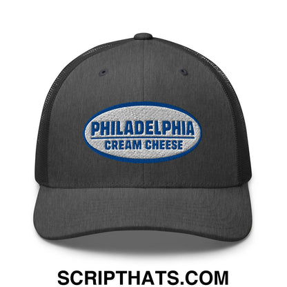 Philadelphia Cream Cheese Embroidered Mesh Trucker Hat Dark Heather Gray
