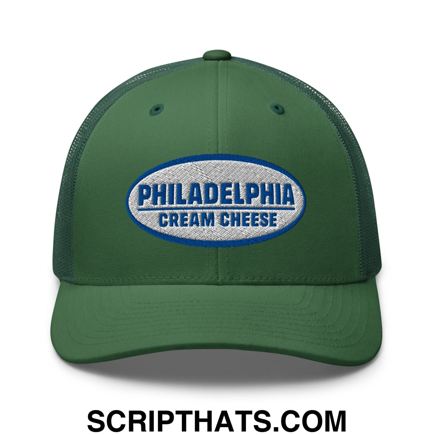 Philadelphia Cream Cheese Embroidered Mesh Trucker Hat Evergreen