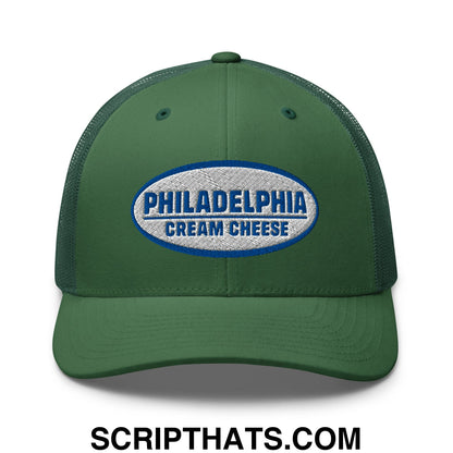 Philadelphia Cream Cheese Embroidered Mesh Trucker Hat Evergreen