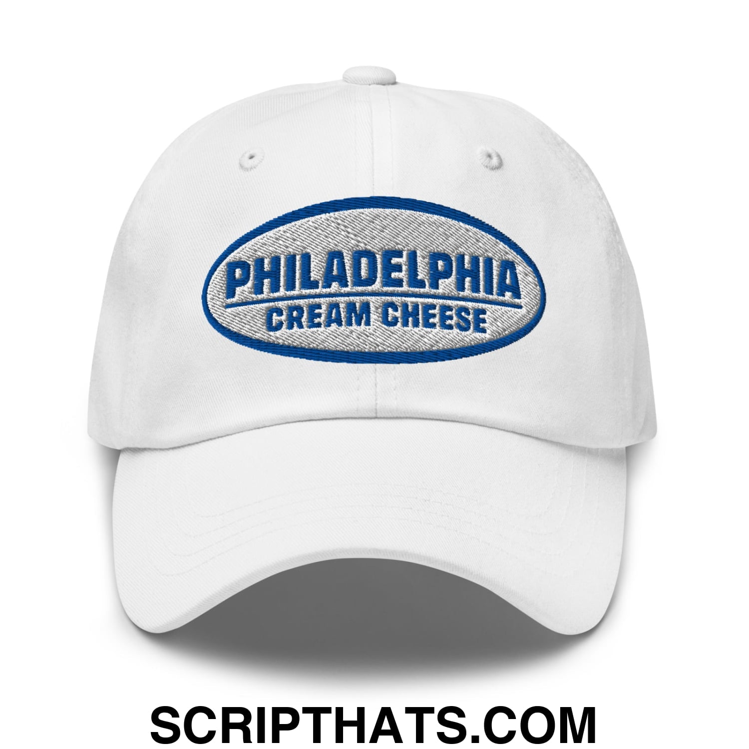 Philadelphia Cream Cheese Embroidered Unstructured Dad Hat White