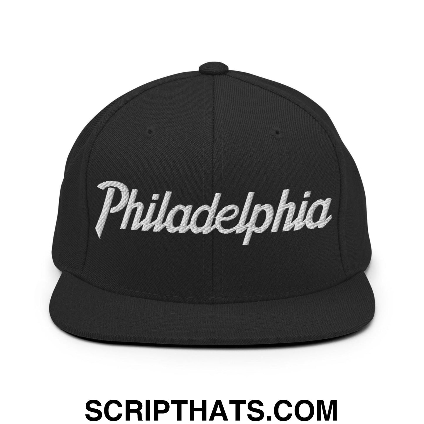 Philadelphia Script Snapback Hat Black