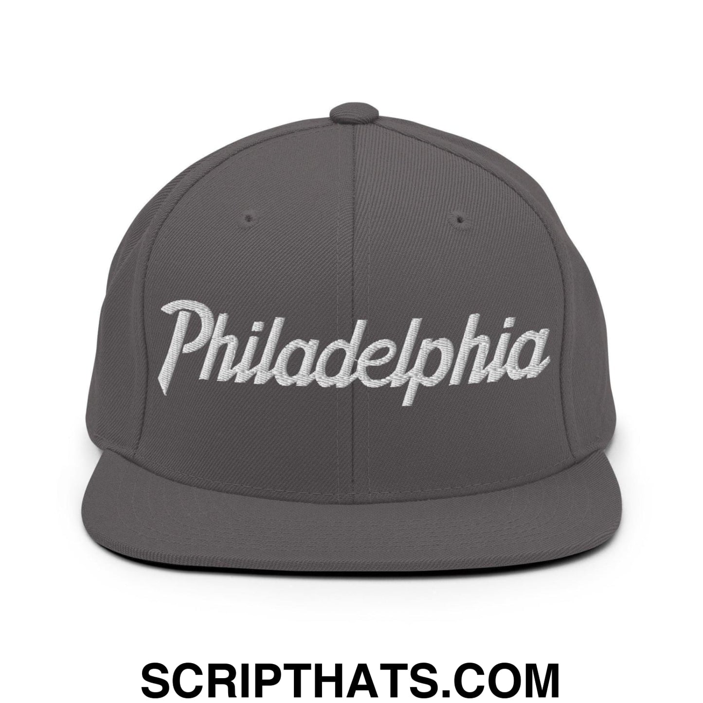 Philadelphia Script Snapback Hat Dark Grey