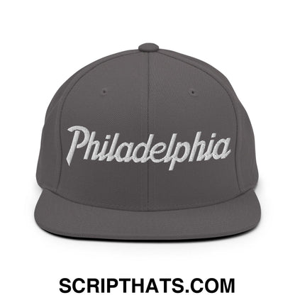 Philadelphia Script Snapback Hat Dark Grey