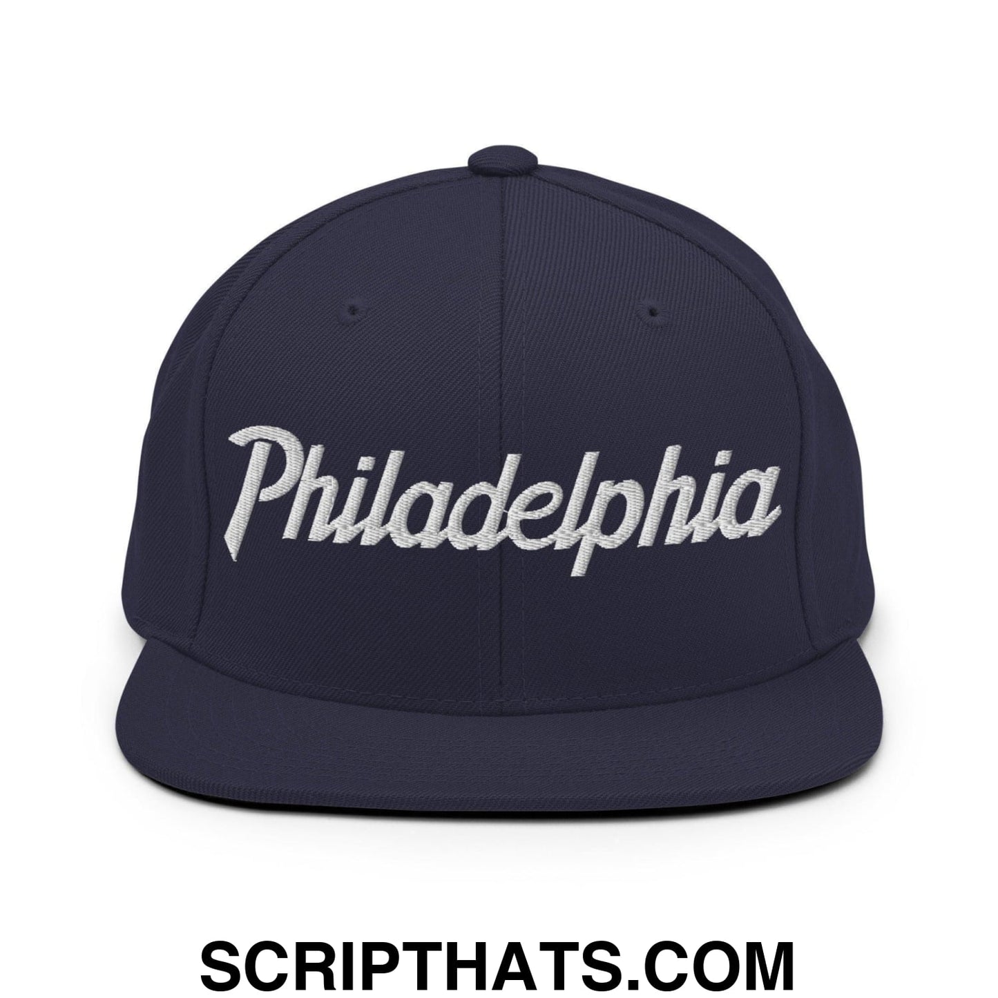 Philadelphia Script Snapback Hat Navy