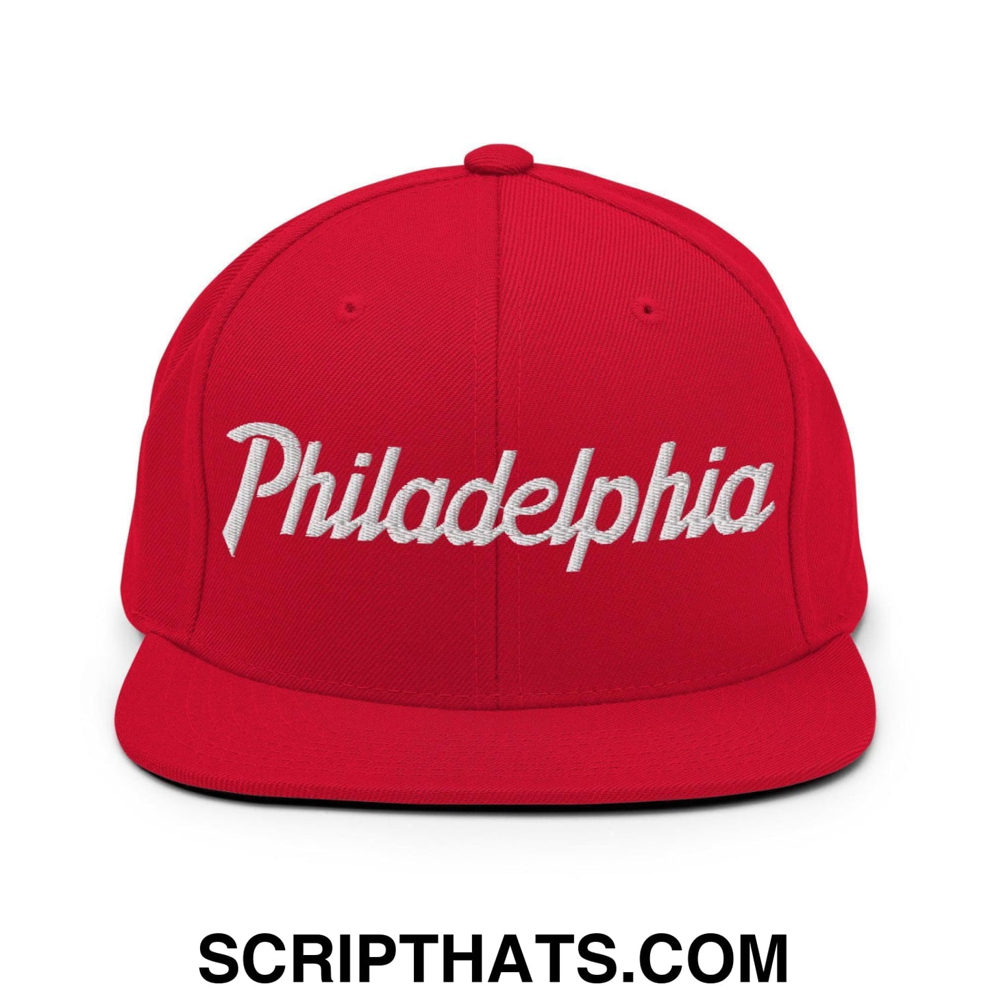 Philadelphia Script Snapback Hat Red