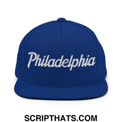 Philadelphia Script Snapback Hat Royal Blue