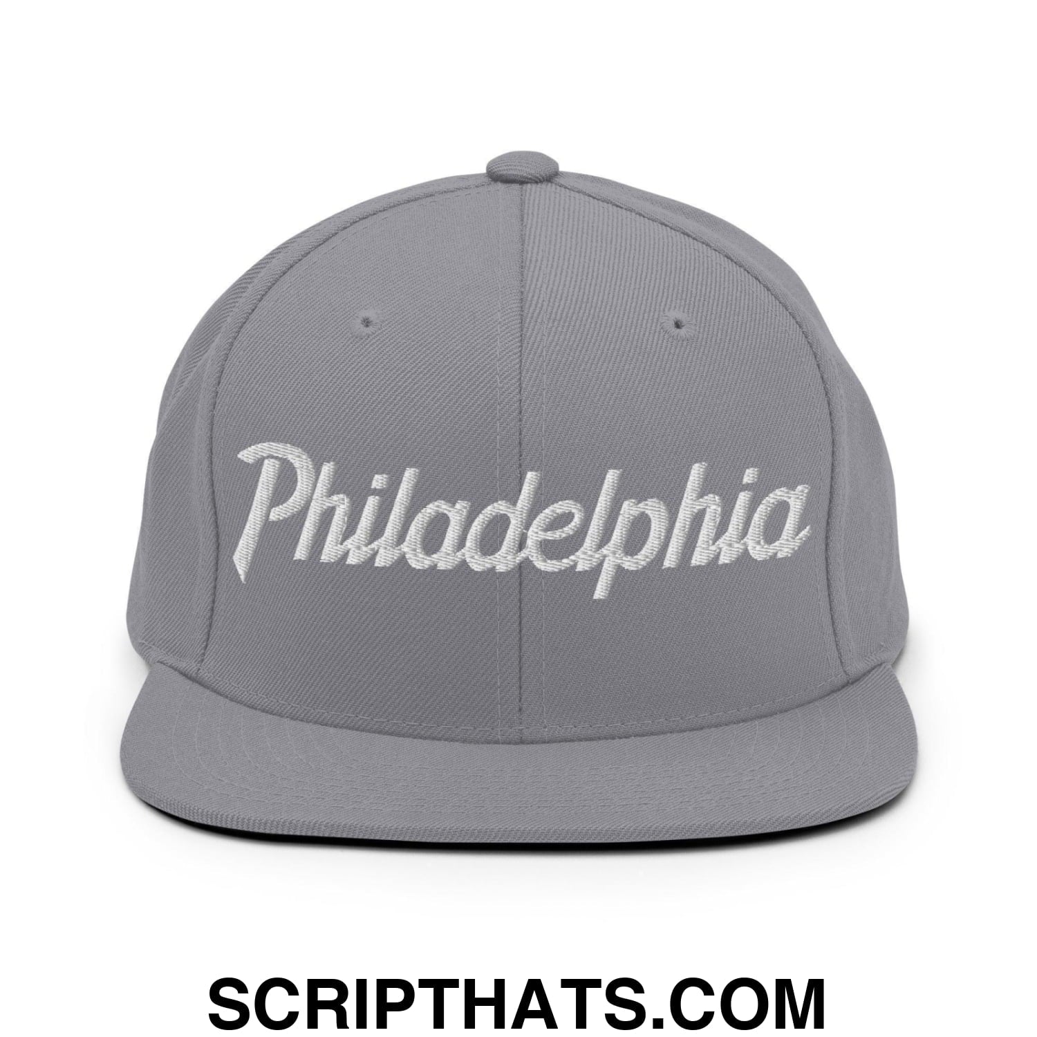 Philadelphia Script Snapback Hat Silver