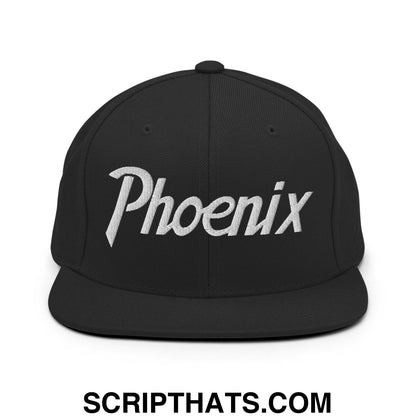 Phoenix Script Snapback Hat Black
