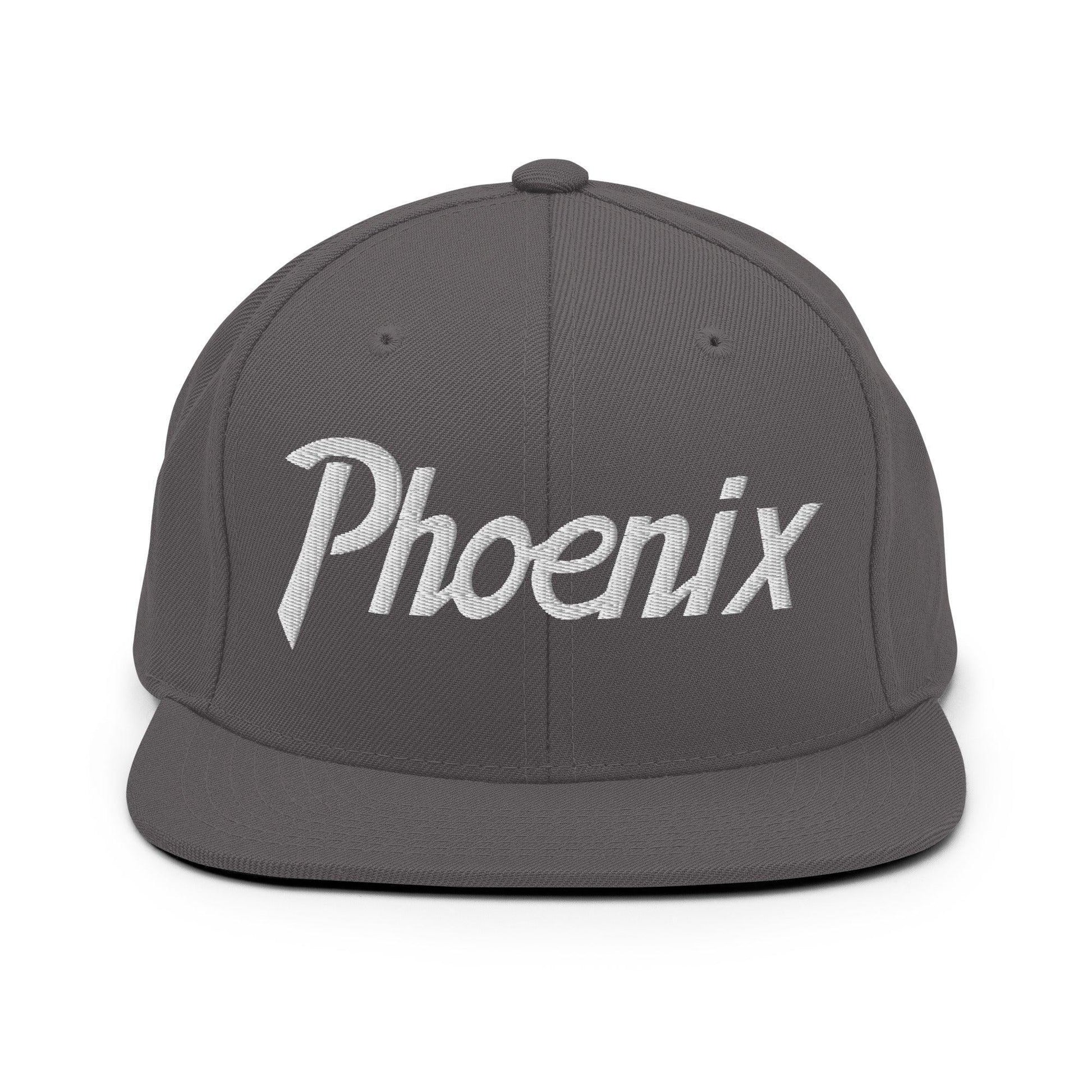 Phoenix Script Snapback Hat Dark Grey