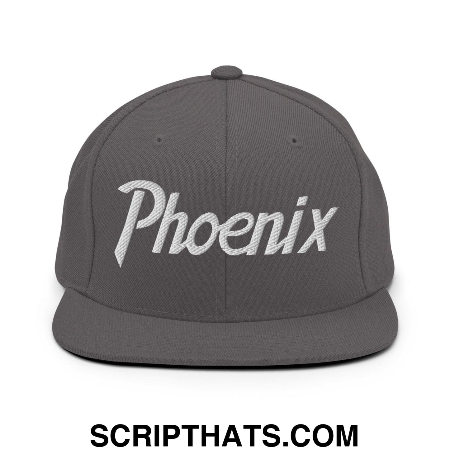 Phoenix Script Snapback Hat Dark Grey