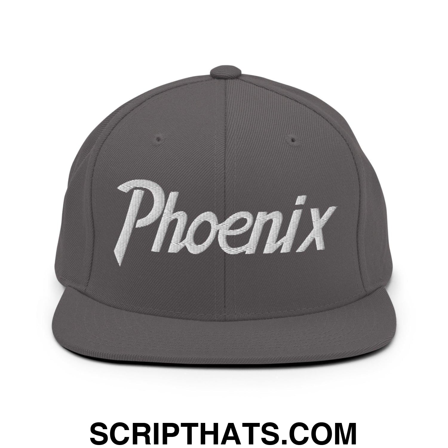 Phoenix Script Snapback Hat Dark Grey