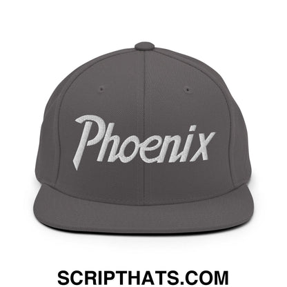 Phoenix Script Snapback Hat Dark Grey