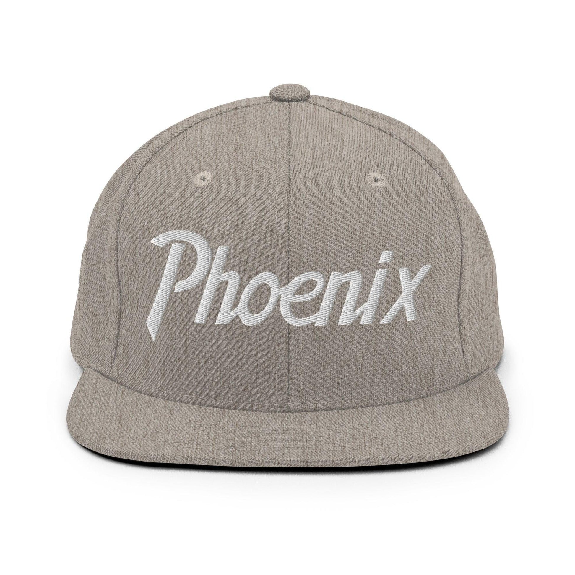 Phoenix Script Snapback Hat Heather Grey