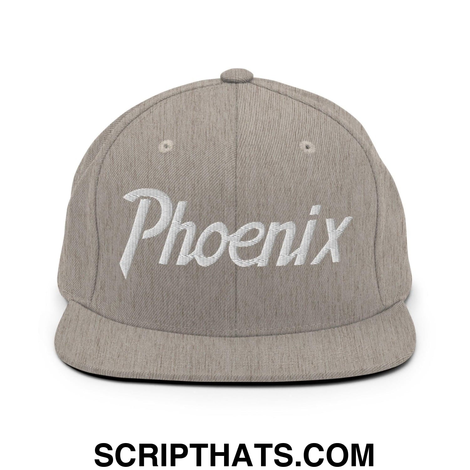 Phoenix Script Snapback Hat Heather Grey