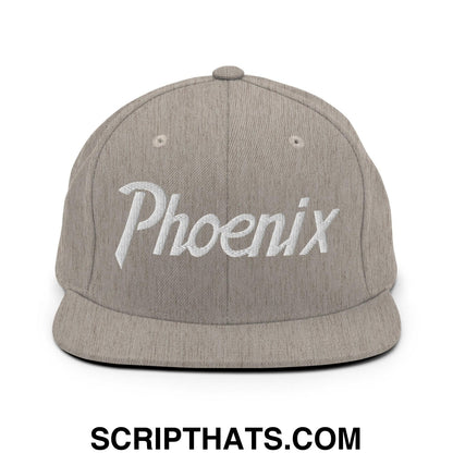 Phoenix Script Snapback Hat Heather Grey
