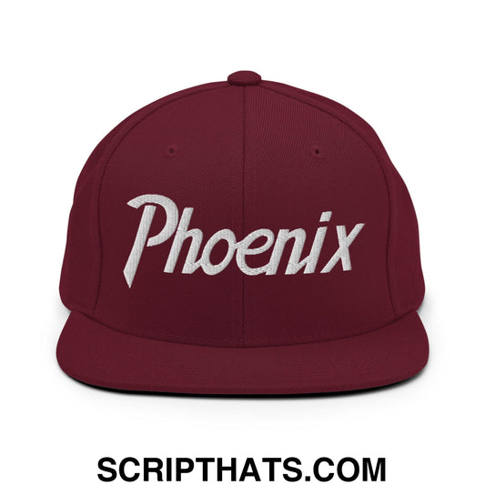 Phoenix Script Snapback Hat Maroon