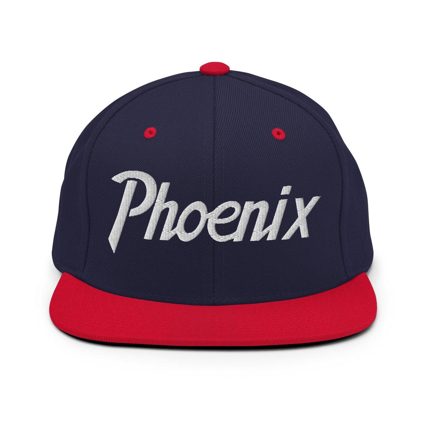 Phoenix Script Snapback Hat Navy/ Red