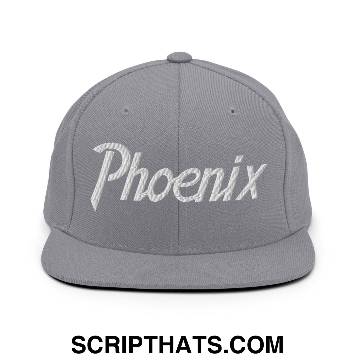 Phoenix Script Snapback Hat Silver
