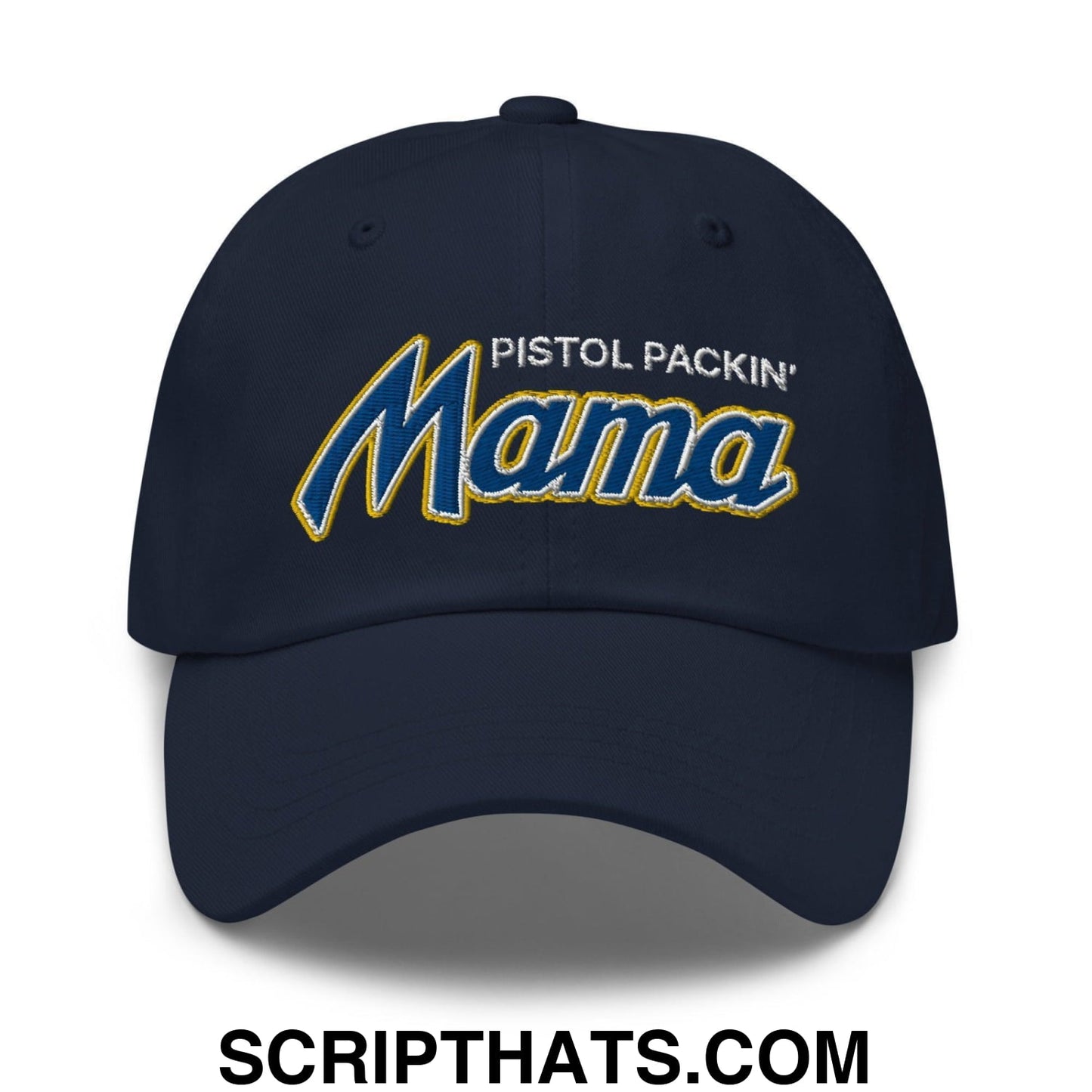 Pistol Packin' Mama Script Dad Hat Navy