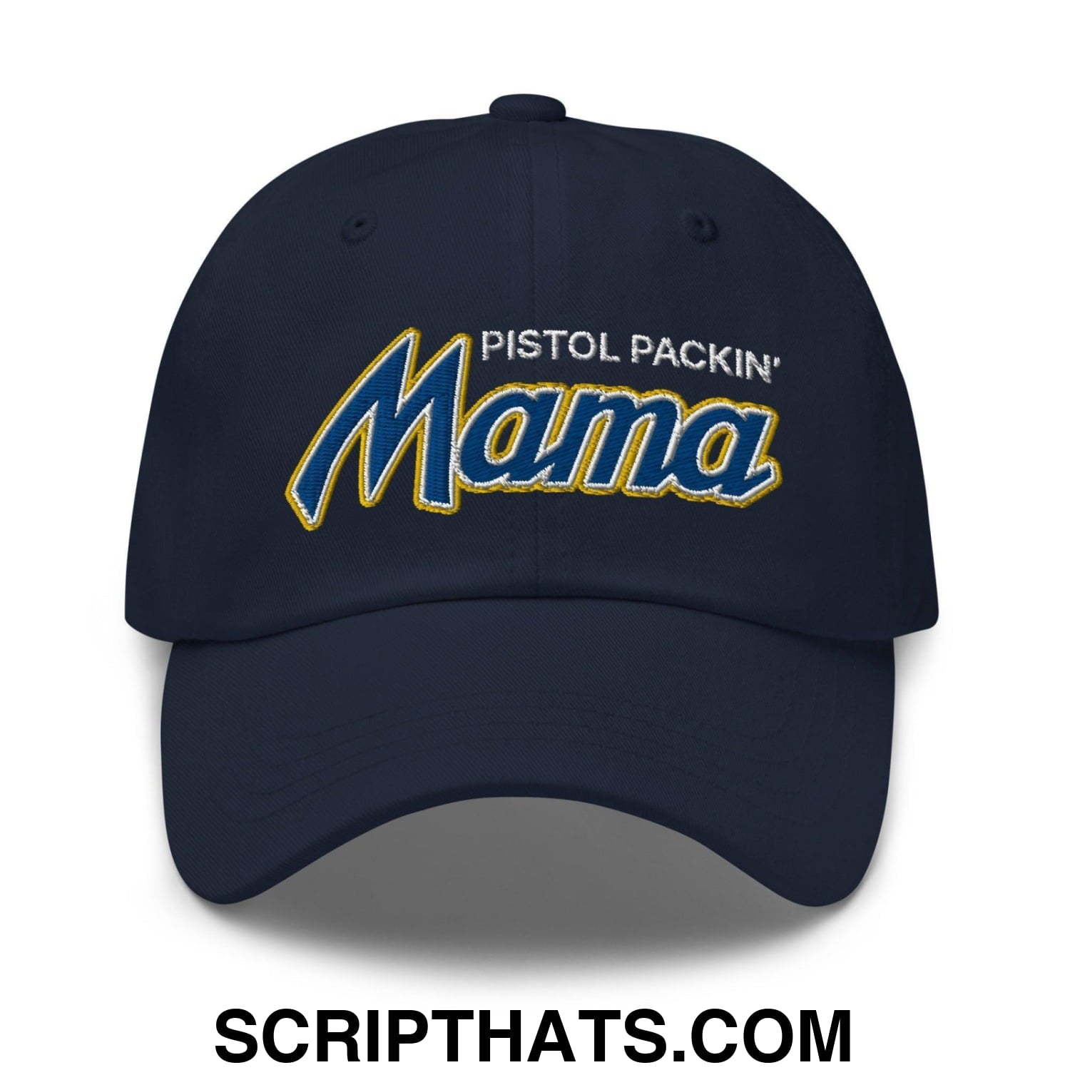 Pistol Packin' Mama Script Dad Hat Navy