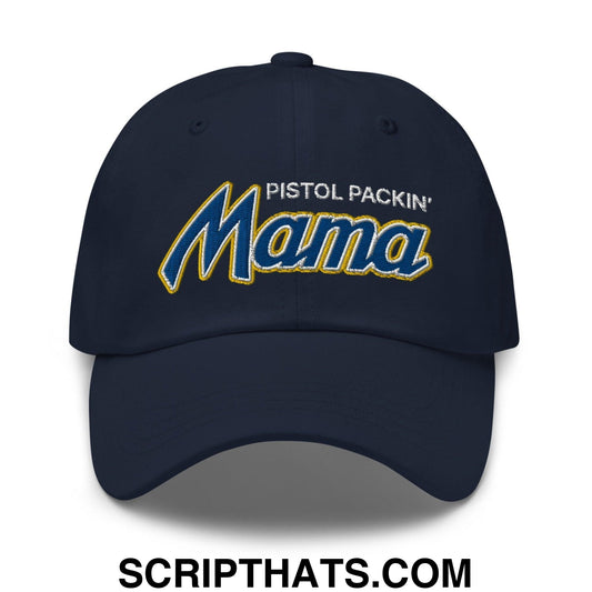 Pistol Packin' Mama Script Dad Hat Navy