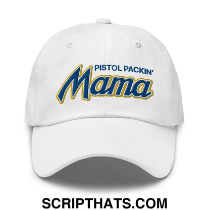 Pistol Packin' Mama Script Dad Hat White