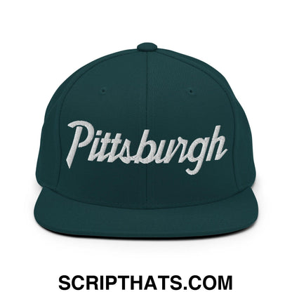 Pittsburgh Script Snapback Hat Spruce