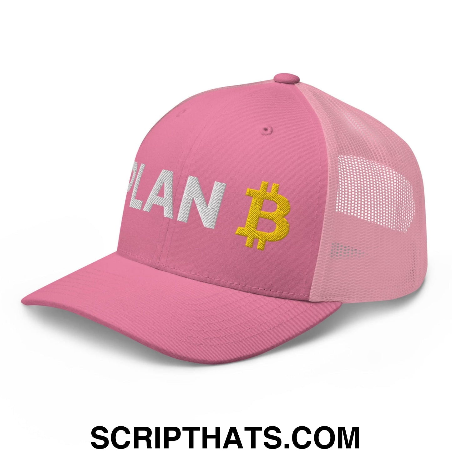 Plan Bitcoin Retro Trucker Hat Pink