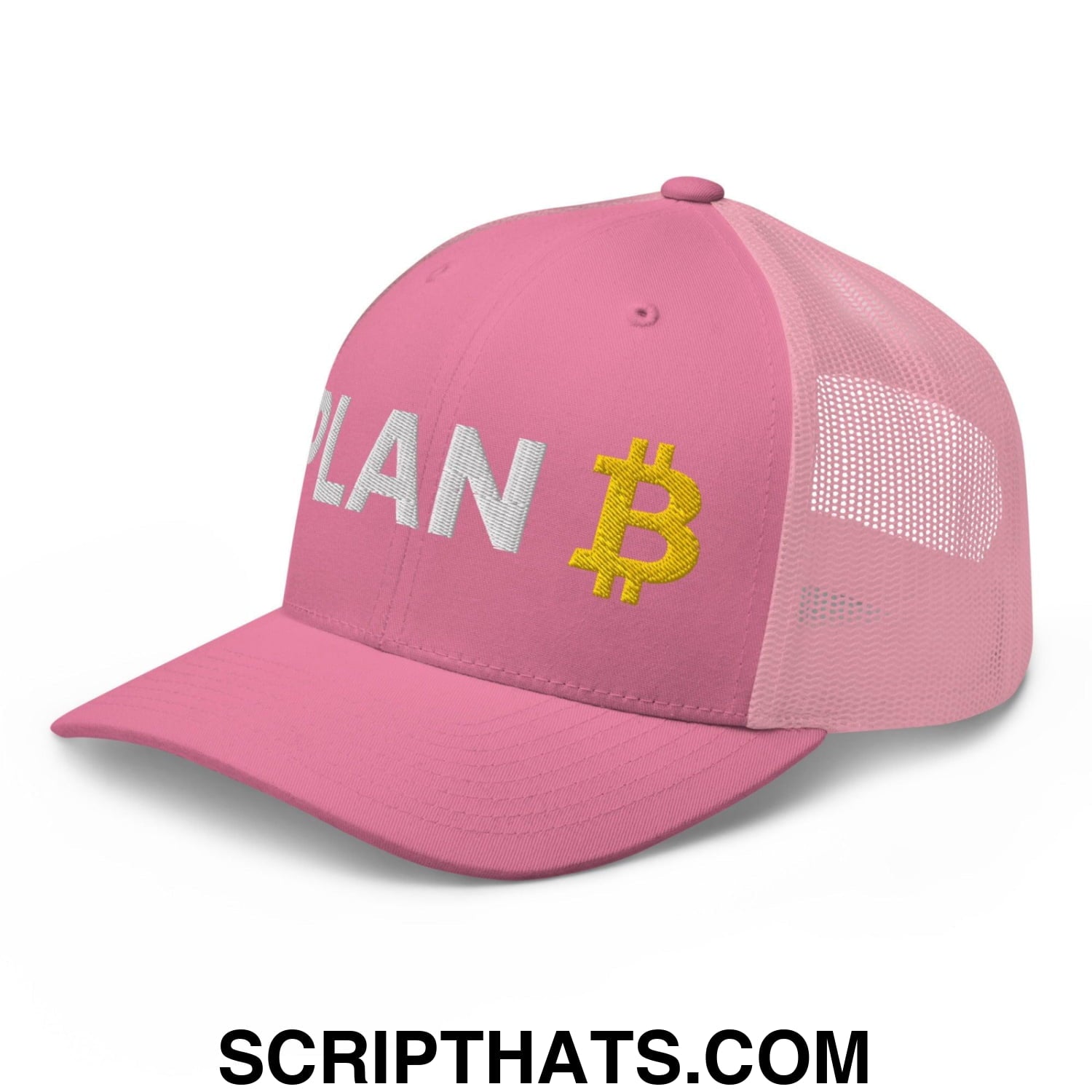 Plan Bitcoin Retro Trucker Hat Pink