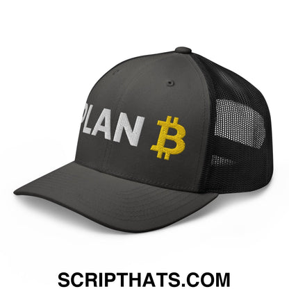 Plan Bitcoin Retro Trucker Hat Charcoal Black
