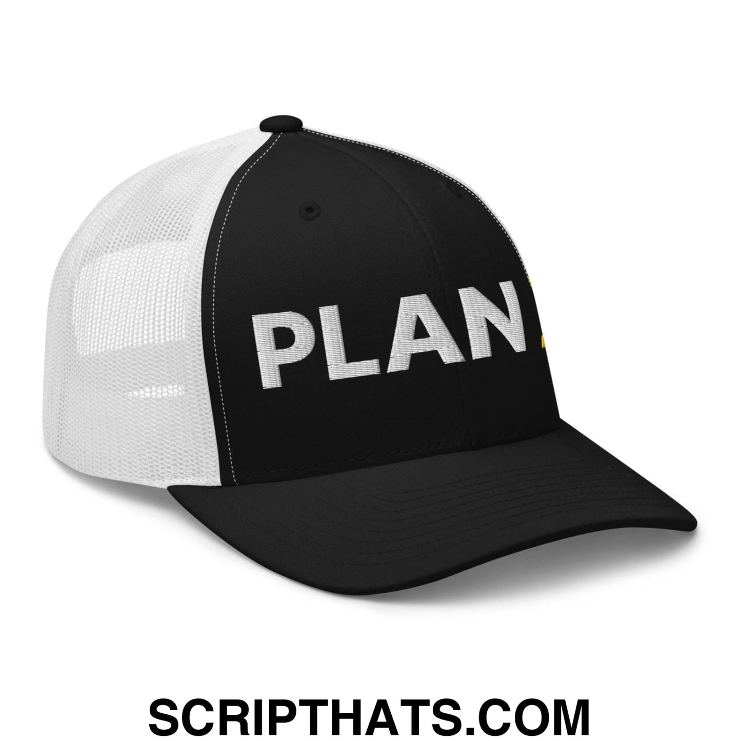 Plan Bitcoin Retro Trucker Hat Black White
