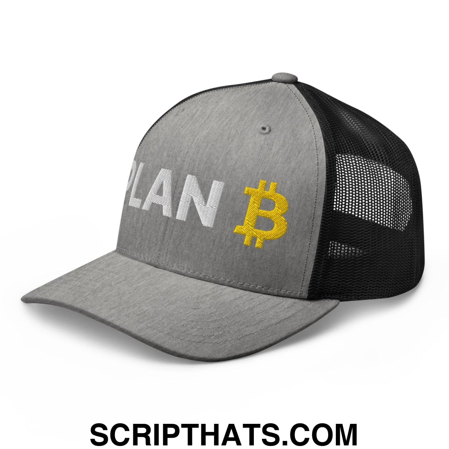 Plan Bitcoin Retro Trucker Hat Heather Black