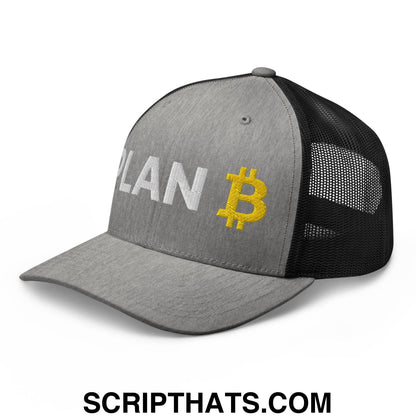 Plan Bitcoin Retro Trucker Hat Heather Black