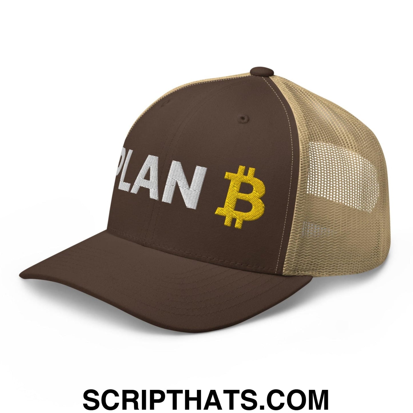 Plan Bitcoin Retro Trucker Hat Brown Khaki