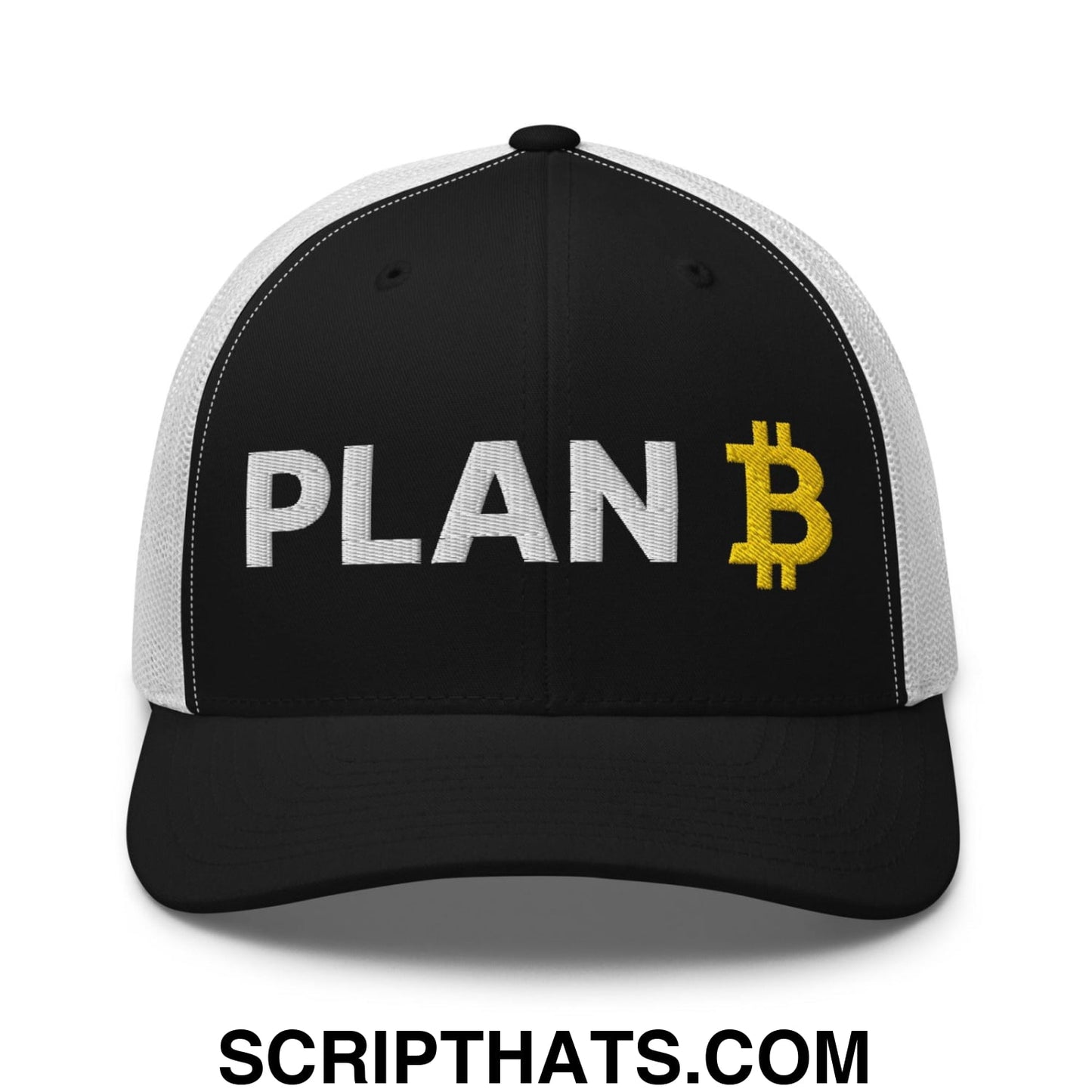 Plan Bitcoin Retro Trucker Hat Black White