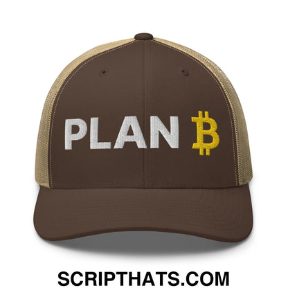 Plan Bitcoin Retro Trucker Hat Brown Khaki