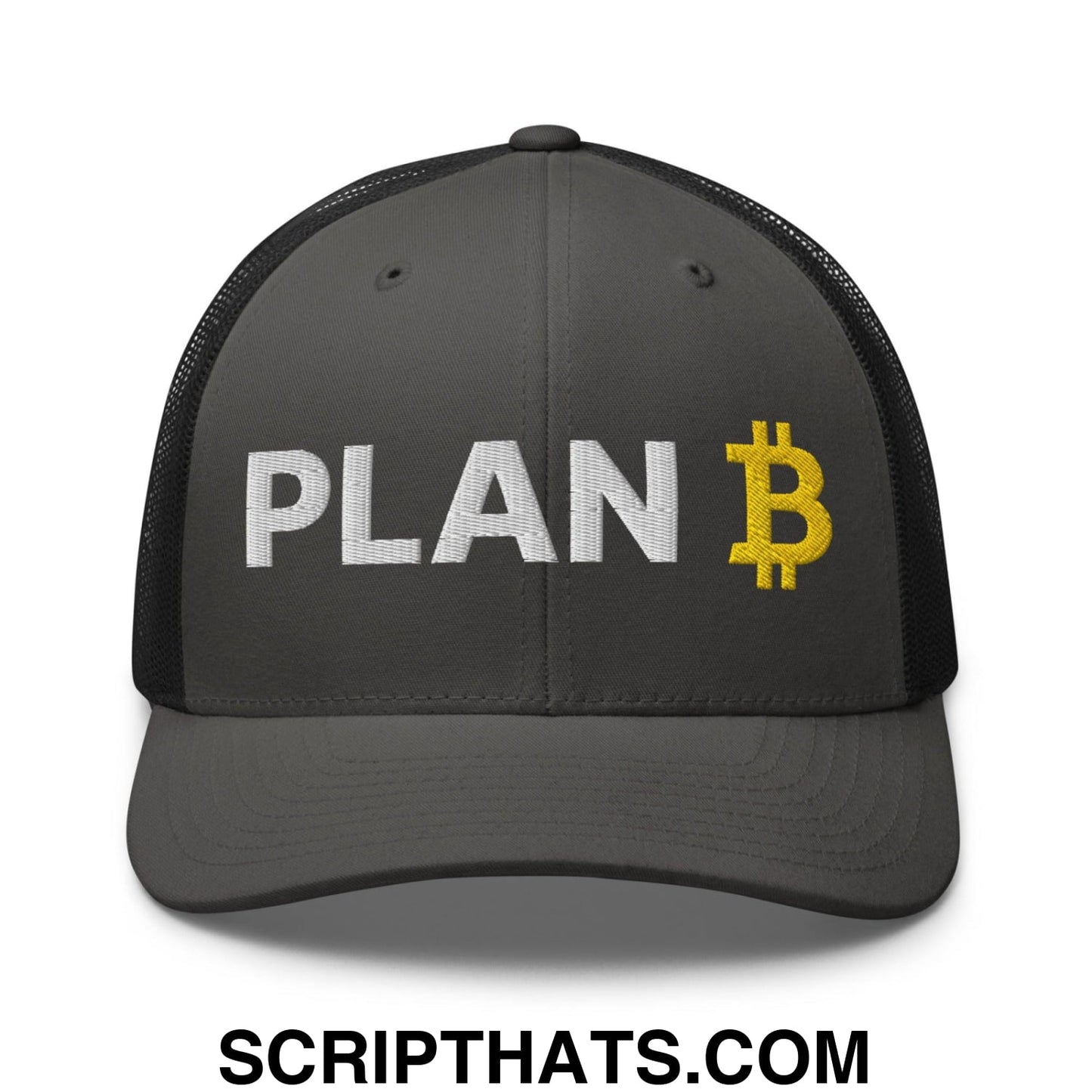 Plan Bitcoin Retro Trucker Hat Charcoal Black