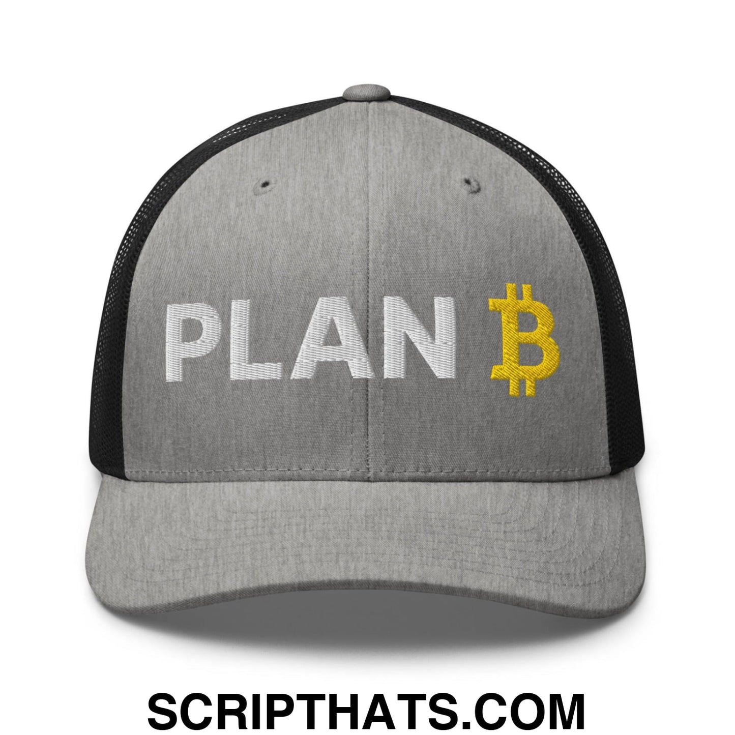 Plan Bitcoin Retro Trucker Hat Heather Black