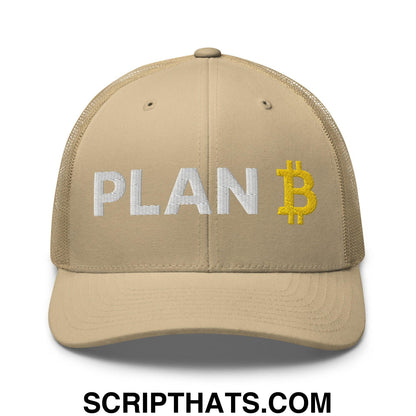 Plan Bitcoin Retro Trucker Hat Khaki