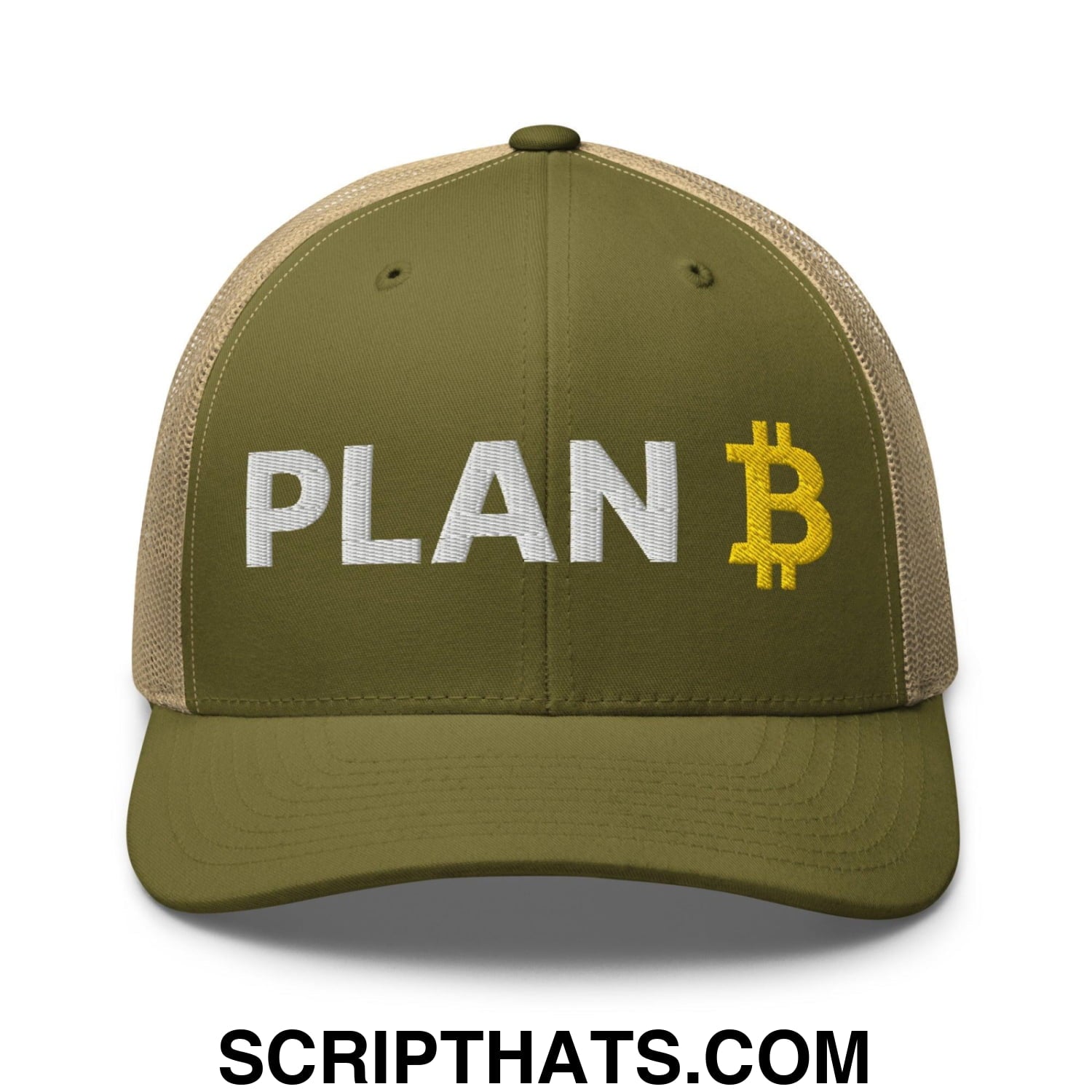 Plan Bitcoin Retro Trucker Hat Moss Khaki