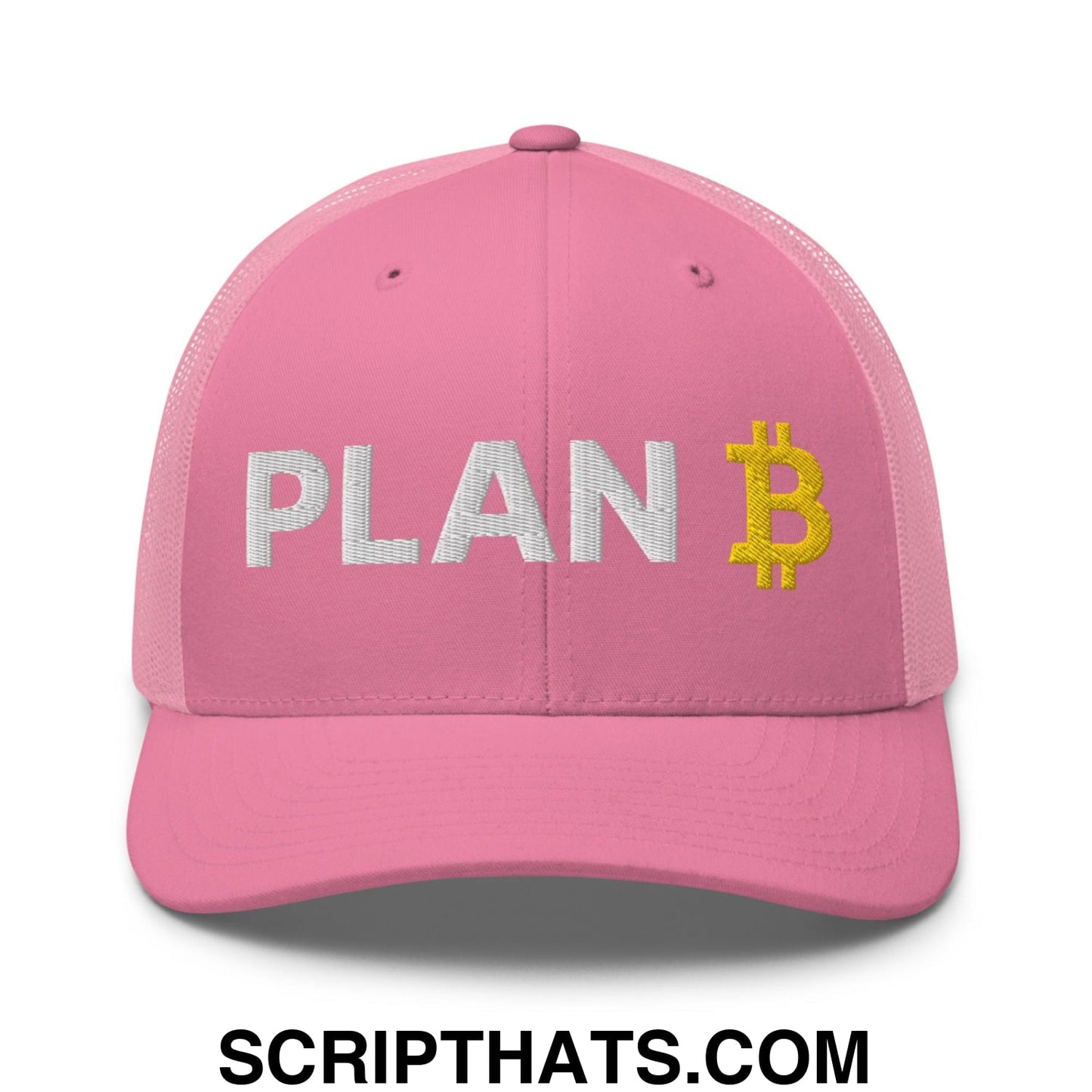 Plan Bitcoin Retro Trucker Hat Pink