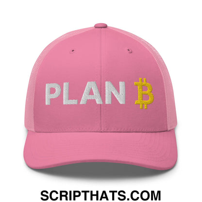 Plan Bitcoin Retro Trucker Hat Pink