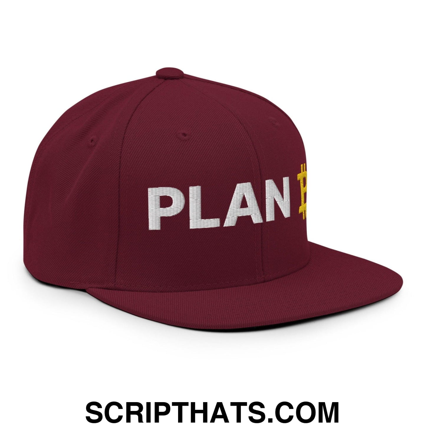 Plan Bitcoin Snapback Hat Maroon