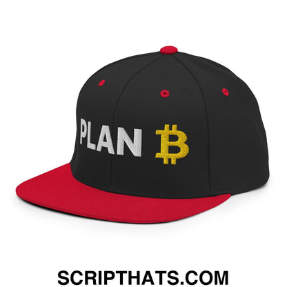 Plan Bitcoin Snapback Hat Black Red