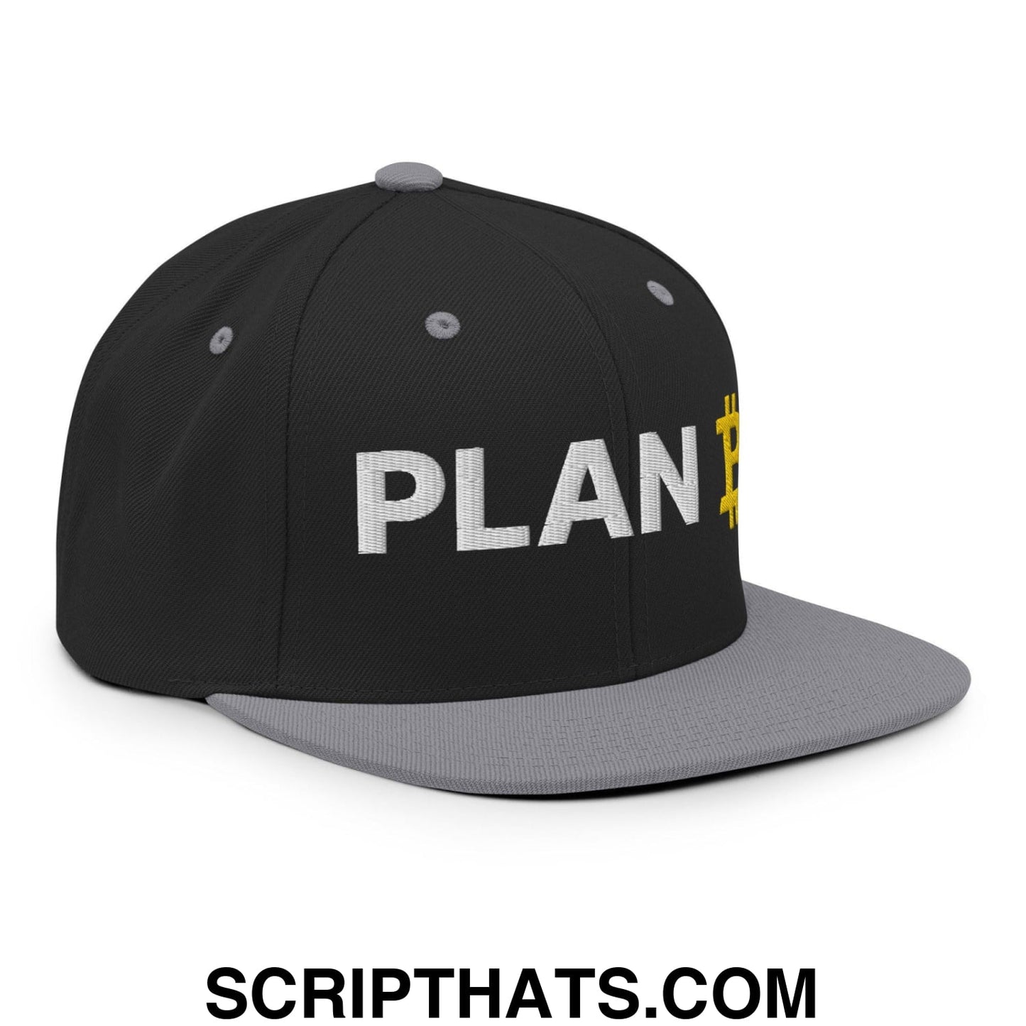 Plan Bitcoin Snapback Hat Black Silver