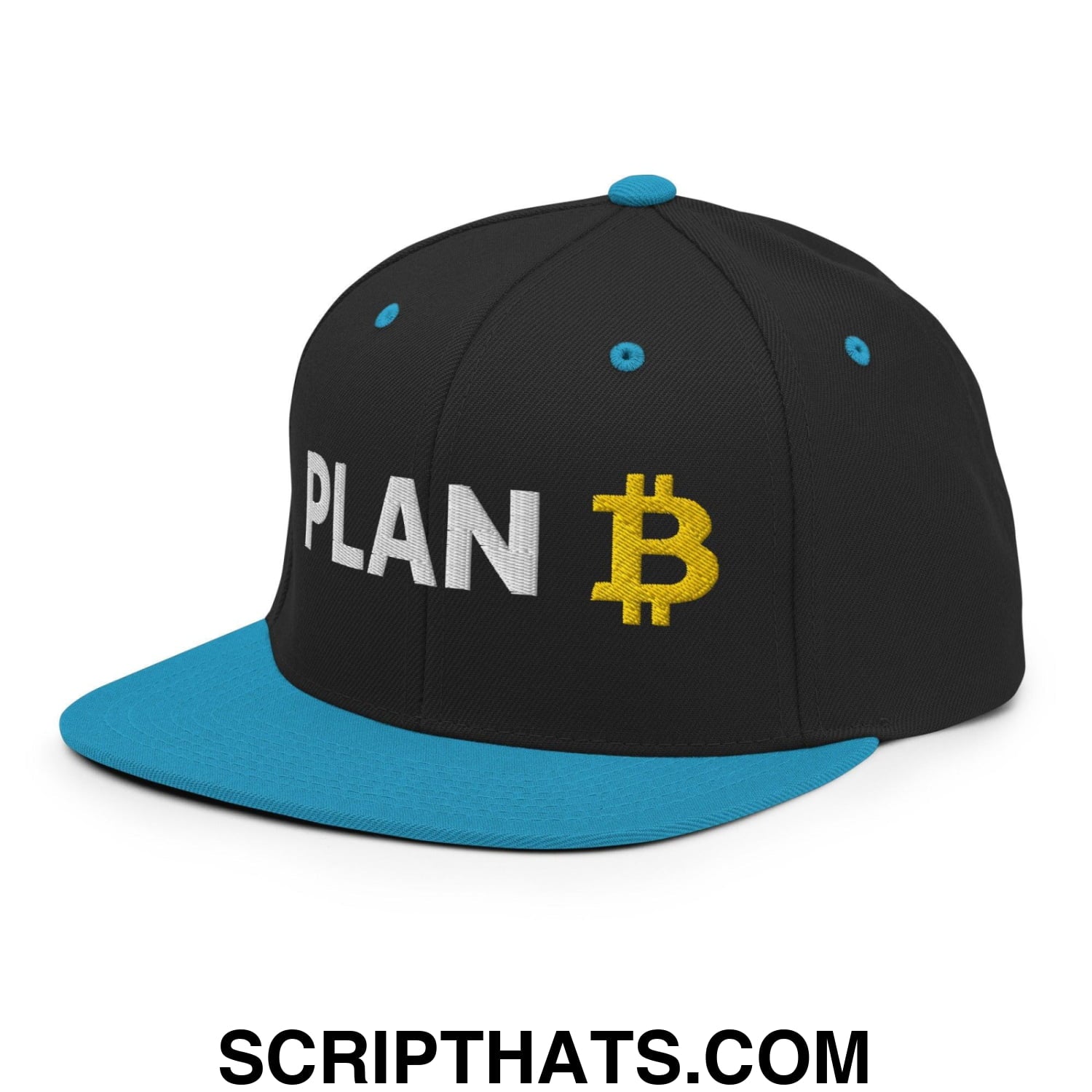 Plan Bitcoin Snapback Hat Black Teal
